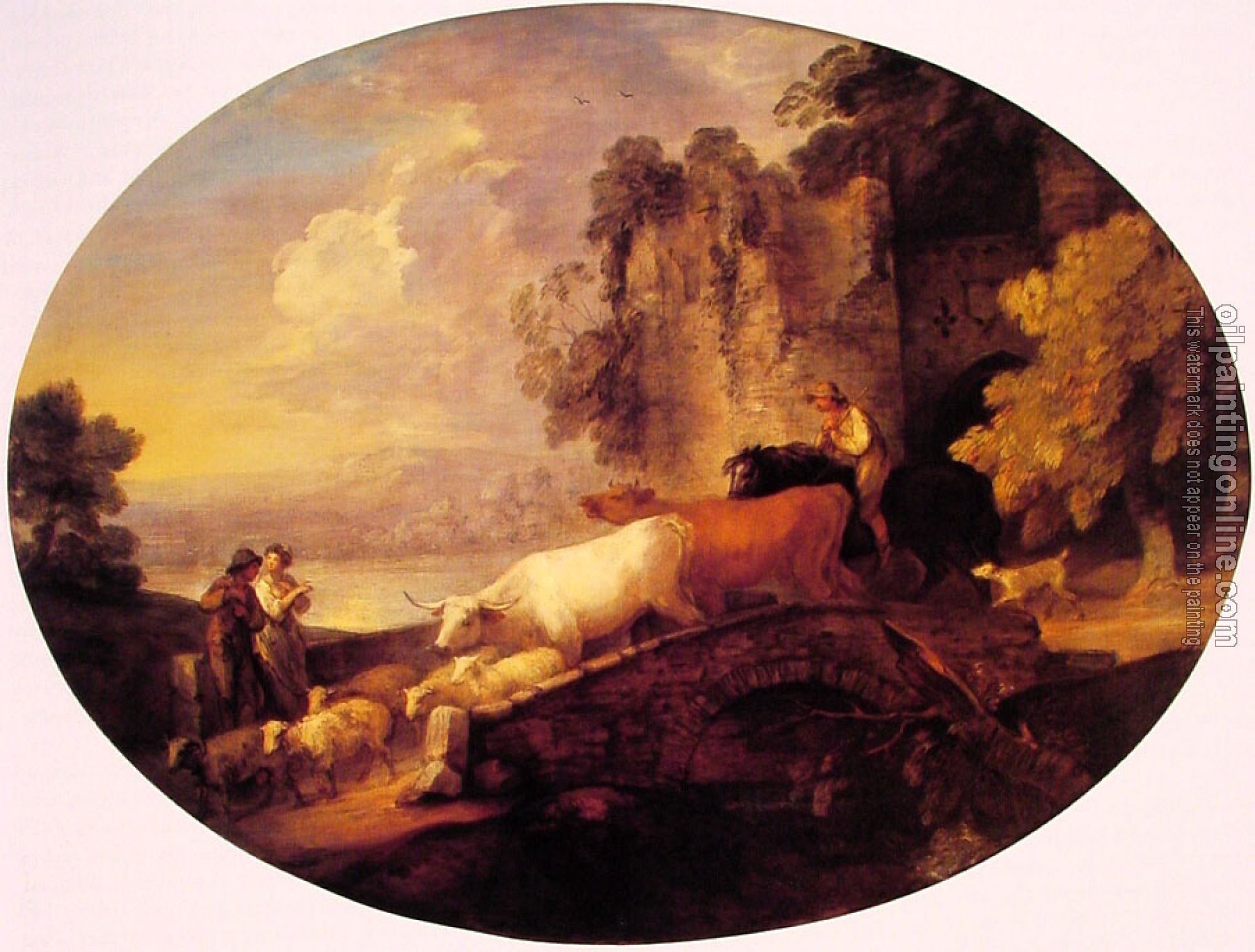 Gainsborough, Thomas - River Landscape with Rustic Lovers